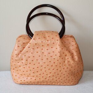 Authentic GIORGIO'S Palm Beach Genuine Ostrich tote shoulder bag Made in Italy